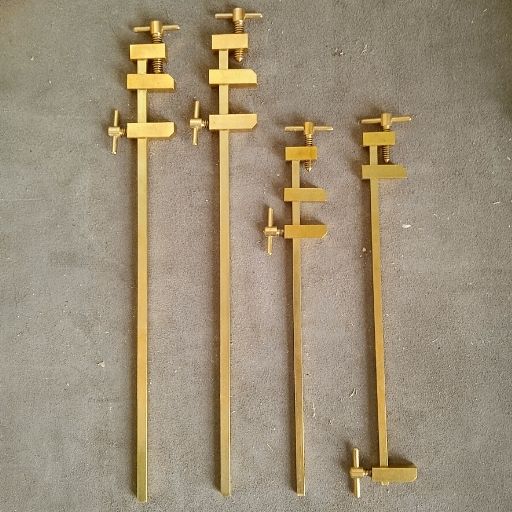 Bronze bar clamps for woodworking, book binding
