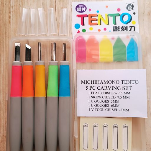 Michihamono Tento 5 piece carving set for children and beginners available in India